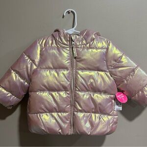 NWT Children’s Place Pink Iridescent Girls Size 12-18 Month Coat